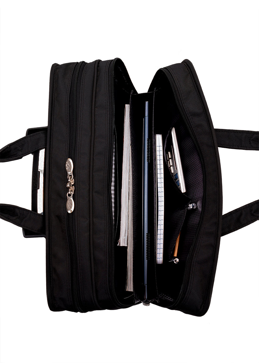 Mcklein Clinton Leather Patented Detachable Wheeled Laptop Bag - Black :  Target