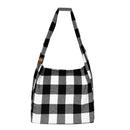 Vine Street Market Black and White Check Large Flannel Tote